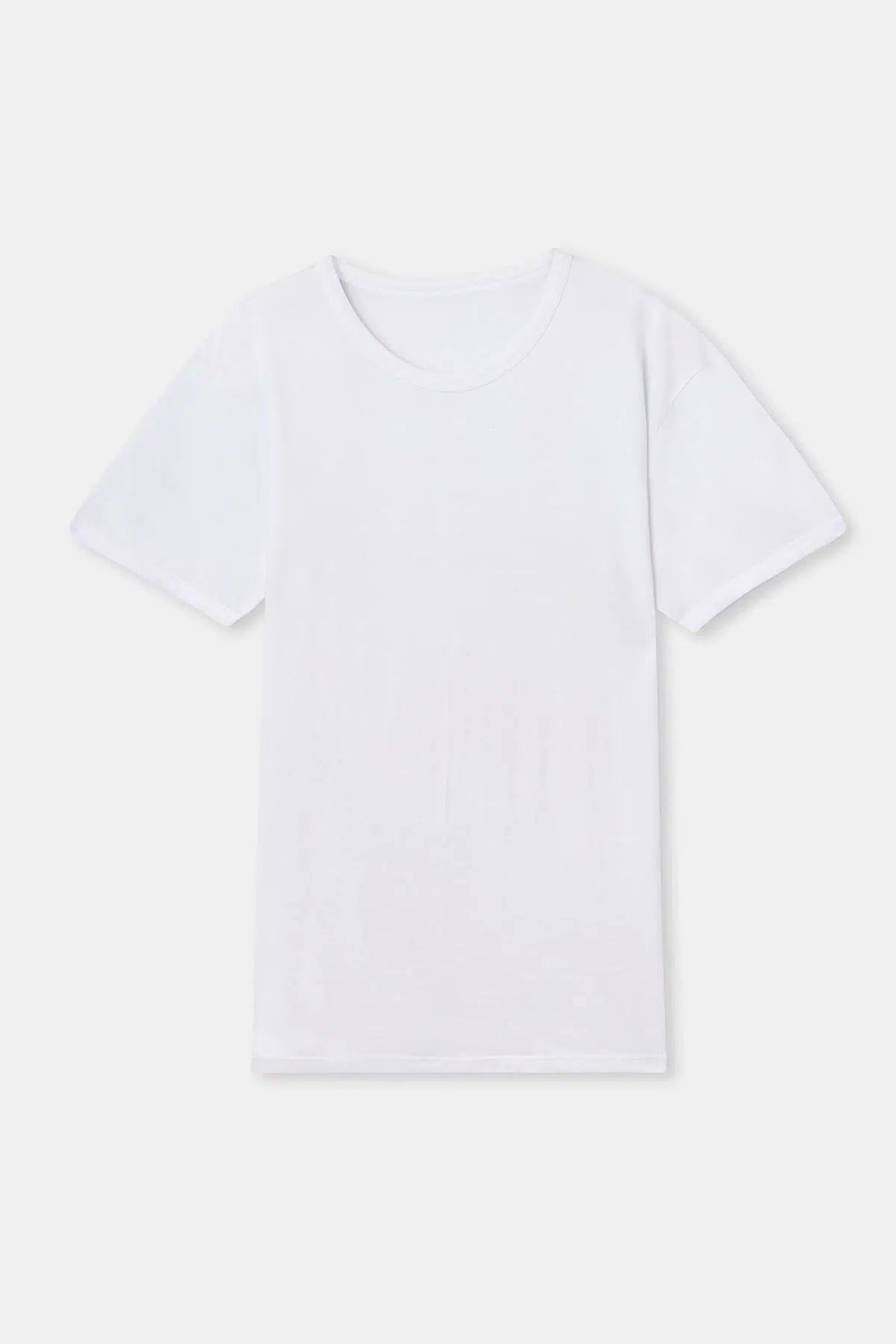 Beyaz Sıfır Yaka Erkek 2'li T-Shirt