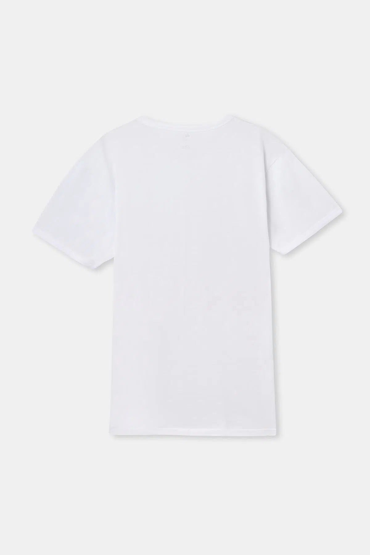 Beyaz Sıfır Yaka Erkek 2'li T-Shirt