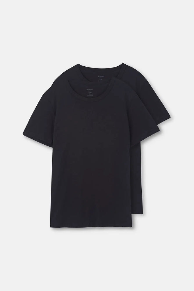 Siyah Sıfır Yaka Erkek 2'li T-Shirt