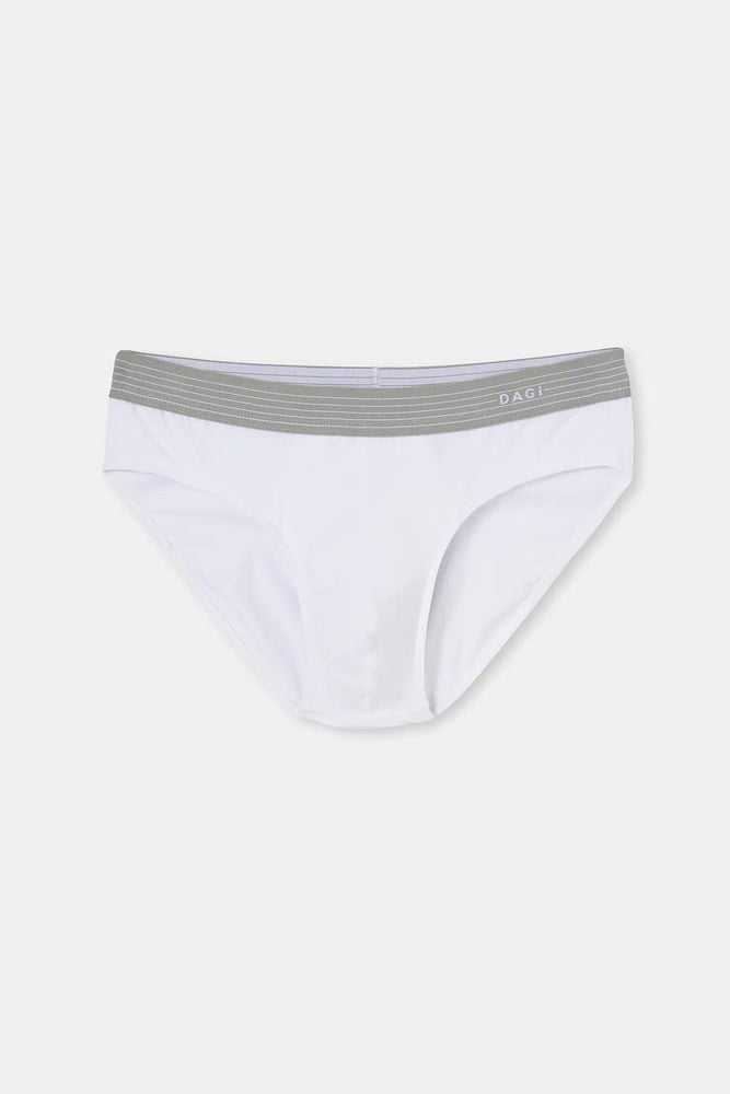 Beyaz Penye Compact Düz Erkek Slip Külot