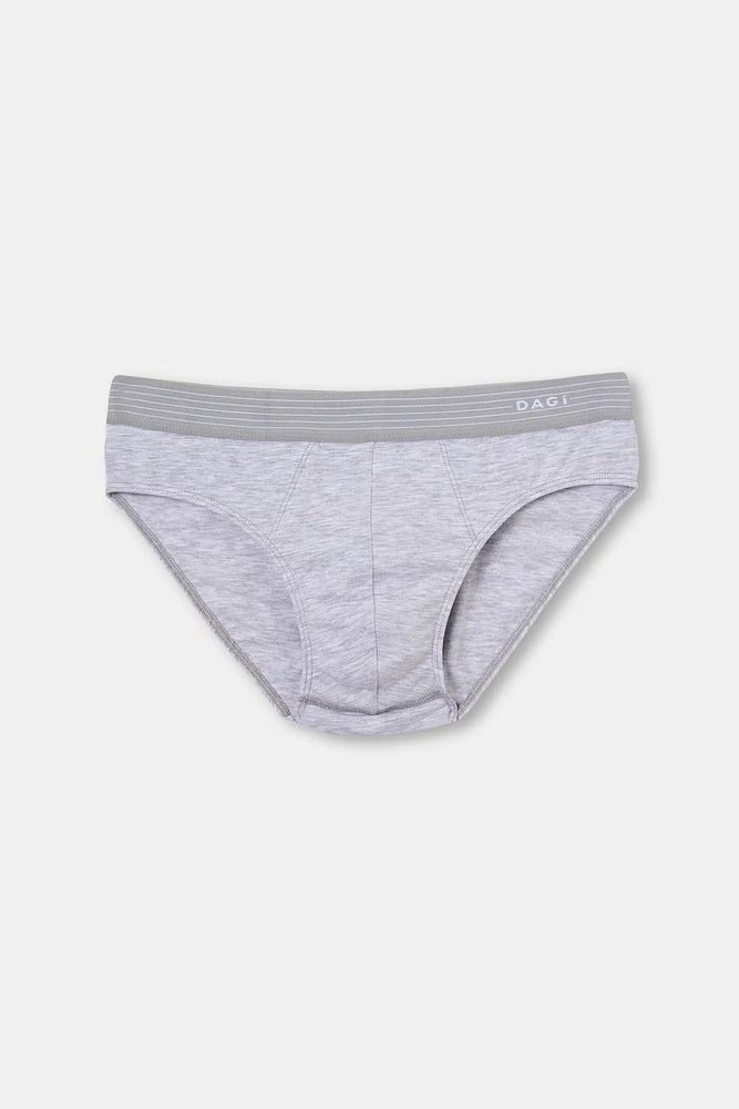 Gri Melanj Penye Compact Düz Erkek Slip Külot