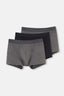 Antrasit-Siyah Compact Düz 3'lü Boxer