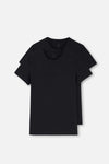 Siyah Compact O Yaka 2'li T-Shirt