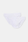 Beyaz Penye 2'li Slip Külot