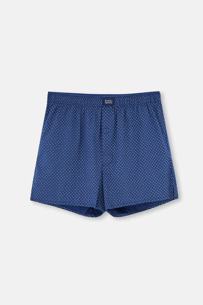 Lacivert Desenli Desenli Poplin Lyc Boxer