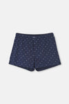 Lacivert Desenli Poplin Lyc Boxer