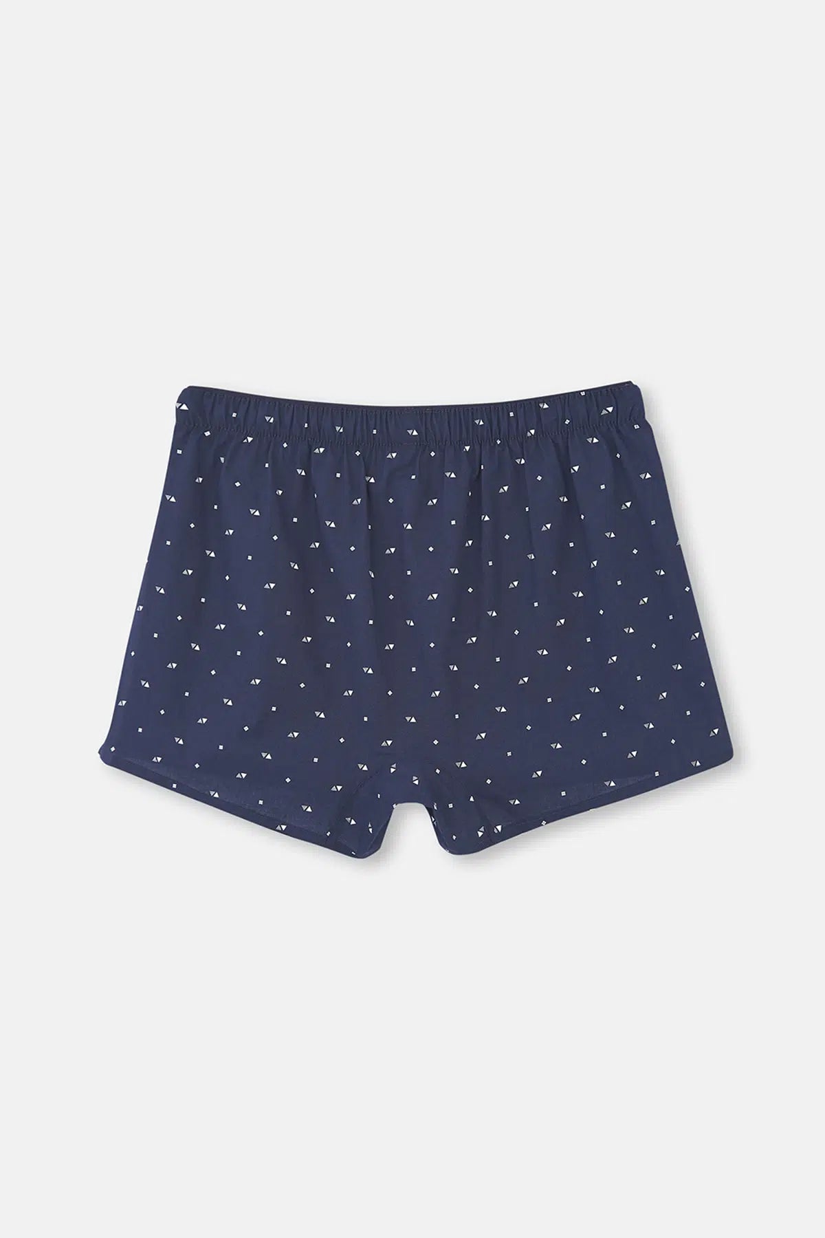 Lacivert Desenli Poplin Lyc Boxer