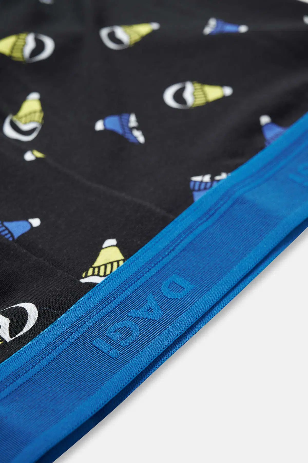 Siyah Saks Compact Şapka Desenli Boxer