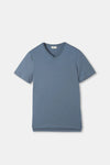 Mavi V Yaka Erkek T-Shirt