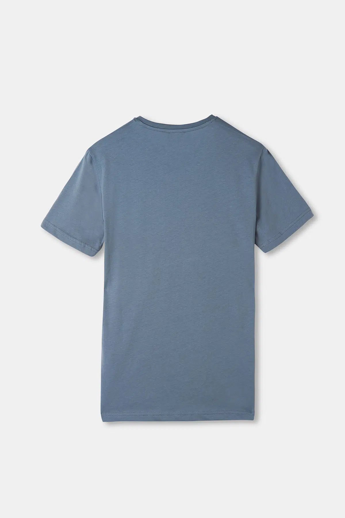 Mavi V Yaka Erkek T-Shirt