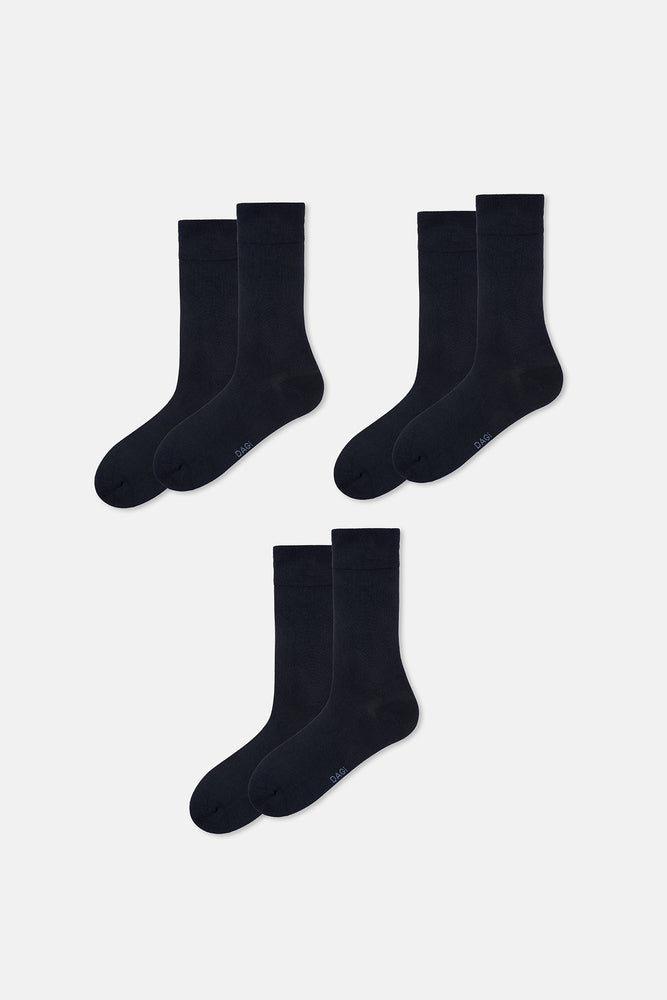 Lacivert Erkek Micro Modal Çorap 3'lü