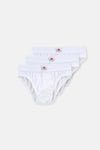 Beyaz Erkek Çocuk Pamuklu 3'lü Slip